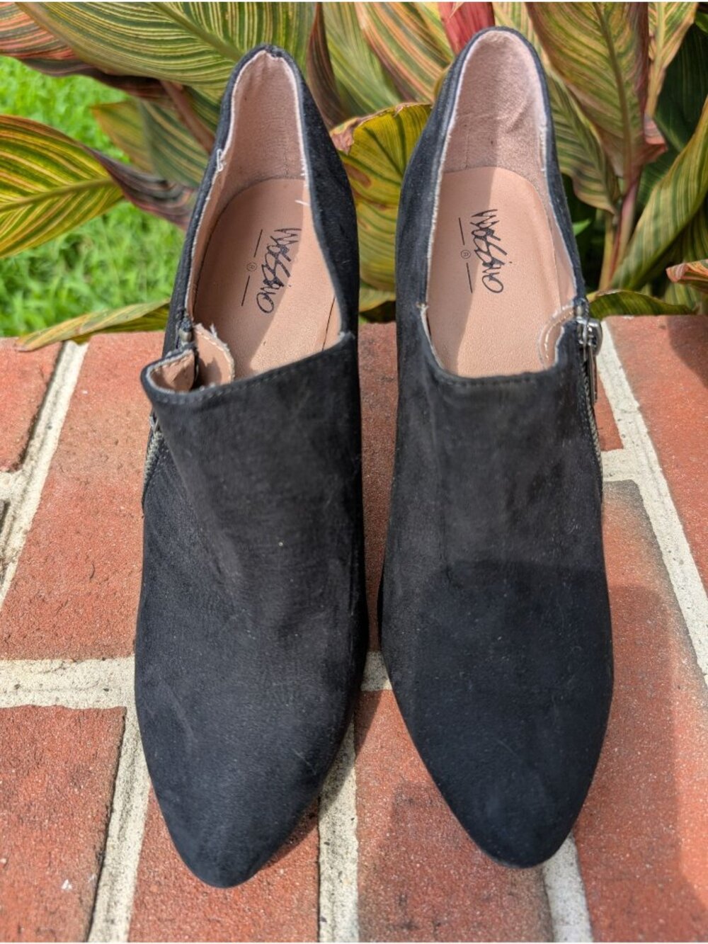 Women's Mossimo Black Faux-suede Stiletto Ankle Booties Size 8 Indie Whimsigoth